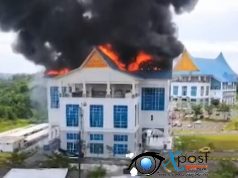 Diduga Ada Unsur Kesengajaan atau Human Eror, Gedung PUPR di Tenayan Raya Pekanbaru Terbakar Hebat