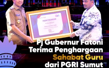 Pj Gubernur Sumut Agus Fatoni Terima Dua Penghargaan Bidang Pendidikan