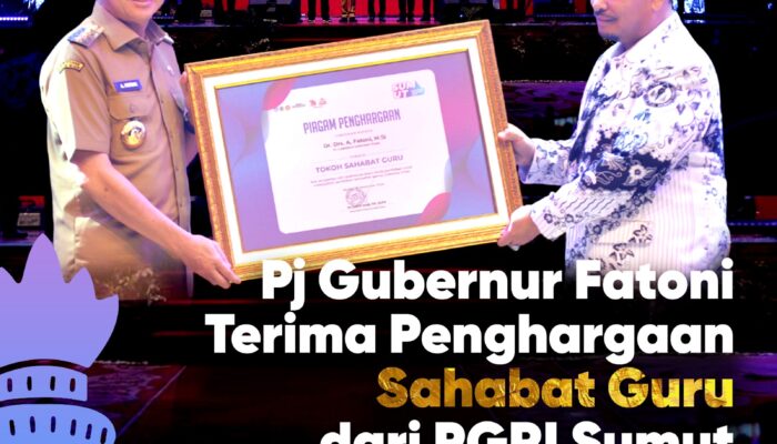 Pj Gubernur Sumut Agus Fatoni Terima Dua Penghargaan Bidang Pendidikan