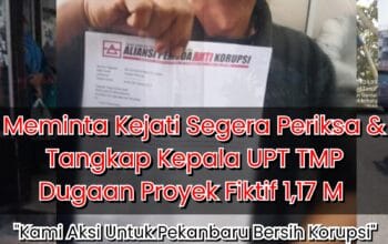 Skandal Perawatan Halte Bus TMP Pekanbaru: Dugaan Penyimpangan Anggaran Rp 1,17 Miliar, Aliansi Pemuda Anti Korupsi Ancam Demo Besar!