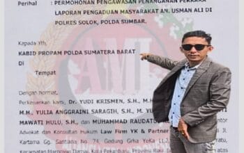 Afriadi Andika Minta Kapolda Sumbar Tindaklanjuti Surat Law Firm YK & Partner