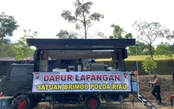 Brimob Polda Riau Menggelar Dapur Lapangan Mendukung Kegiatan Jambore Karhutla
