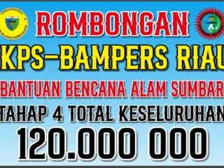 Bantuan Tahap Keempat, IKPS–BAMPERS Riau Salurkan Donasi Rp120 Juta untuk Korban Bencana Sumbar