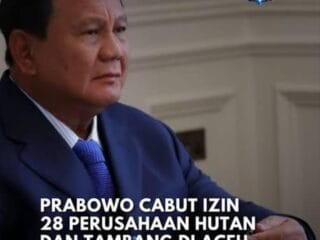 Presiden Prabowo Cabut Izin 28 Perusahaan Perusak Kawasan Hutan di Aceh, Sumut, dan Sumbar