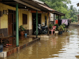 Curah Hujan Tinggi, Warga Tepian Sungai Siak Waspada