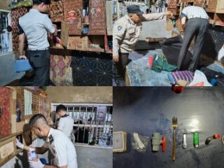 Razia Gabungan di Rutan Siak, Petugas Amankan Sejumlah Barang dari Kamar WBP