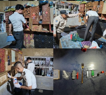 Razia Gabungan di Rutan Siak, Petugas Amankan Sejumlah Barang dari Kamar WBP