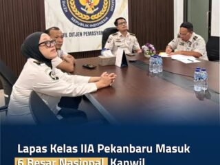 Ditjenpas Lakukan Verifikasi, Lapas Kelas IIA Pekanbaru Lolos di 6 Besar Nasional Lomba Klinik Terbaik