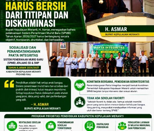 Bupati Asmar Tegaskan SPMB 2026/2027 Harus Bersih dari Titipan dan Diskriminasi