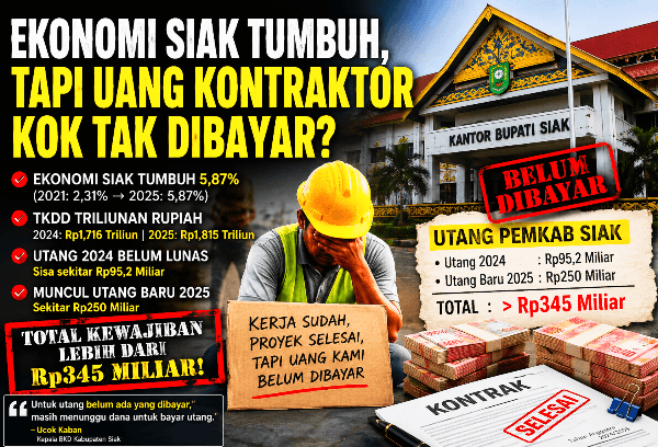 Ekonomi Siak Tumbuh? Tapi Uang Kontraktor Kok Tak Dibayar