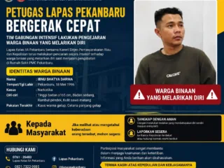 Petugas Lapas Pekanbaru Bergerak Cepat, Tim Gabungan Intensif Lakukan Pengejaran Warga Binaan yang Melarikan Diri