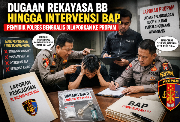 Dugaan Rekayasa BB hingga Intervensi BAP, Penyidik Bengkalis Dilaporkan ke Propam