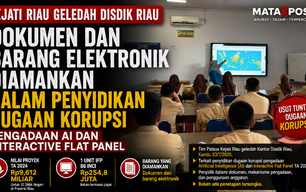 Kejati Riau Geledah Disdik, Usut Dugaan Korupsi Pengadaan AI dan Interactive Flat Panel