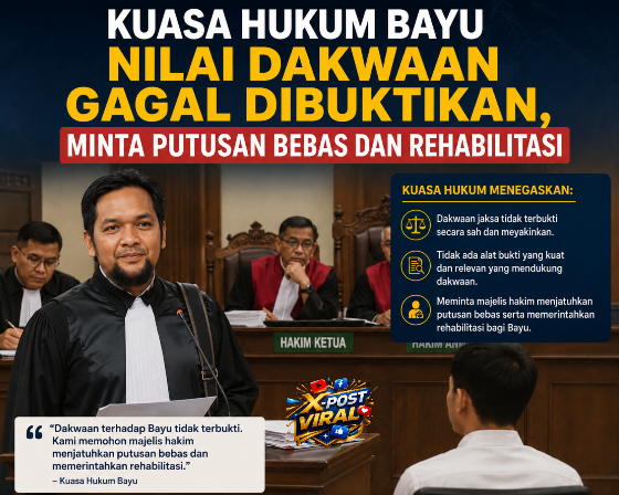 Kuasa Hukum Bayu Nilai Dakwaan Gagal Dibuktikan, Minta Putusan Bebas dan Rehabilitasi