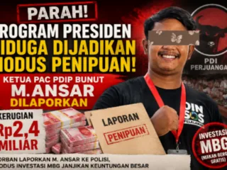 Parah! Program Presiden Diduga Dijadikan Modus Penipuan, Ketua PAC PDIP Bunut M. Ansar Dilaporkan, Kerugian Rp2,4 Miliar