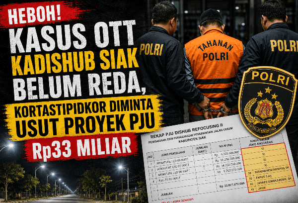 Heboh Kasus OTT Kadishub Siak Belum Reda, Kortastipidkor Diminta Usut Proyek PJU Rp33 Miliar