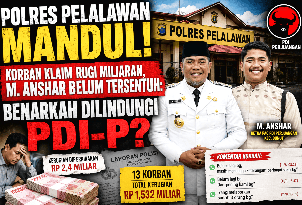 Polres Pelalawan Dinilai Mandul, Korban Klaim Rugi Miliaran, M. Anshar Belum Tersentuh: Benarkah Dilindungi PDI-P?