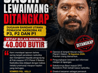 Basri Lewaimang Ditangkap, Dugaan Pemasok Narkoba ke P1, P2 dan P3 Mencuat