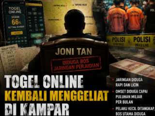 Togel Online Kembali Menggeliat di Kampar, Nama Joni Tan Diduga Bos Jaringan Perjudian