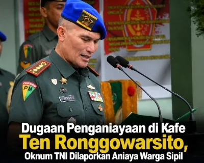 Dugaan Penganiayaan di Kafe Ten Ronggowarsito, Oknum TNI Dilaporkan Aniaya Warga Sipil