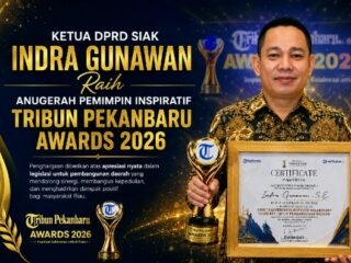 Ketua DPRD Siak Indra Gunawan Raih Anugerah Pemimpin Inspiratif Tribun Pekanbaru Awards 2026