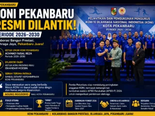 Wako Pekanbaru Agung Nugroho Hadiri Pengukuhan Pengurus KONI Periode 2026–2030, Dorong Kebangkitan Prestasi Olahraga