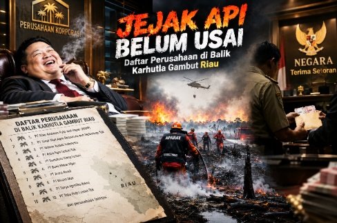 Jejak Api Belum Usai, Daftar Perusahaan di Balik Karhutla Gambut Riau