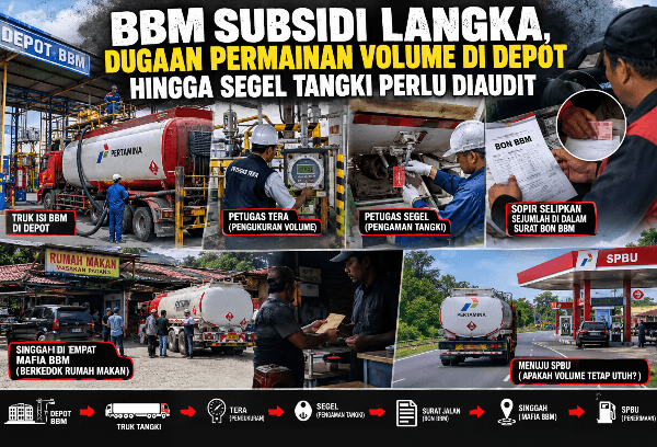 BBM Riau Langka, Dugaan Permainan Volume hingga Segel Tangki Truk di Depot Pertamina Sei Duku Mencuat