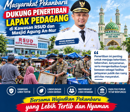 Masyarakat Pekanbaru Dukung Penertiban Lapak Pedagang di Kawasan RSUD dan Masjid Agung An-Nur
